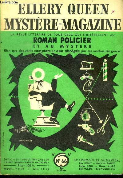 Mystere magazine n66 - juillet 1953 - precautions speciales par rufus king, dans un fauteuil par rex stout, un si beau crime par roy vickers, monsieur barbe bleue ...et madame par pierre mille, peur de tuer par mary adams sarett, tous les chemins ...
