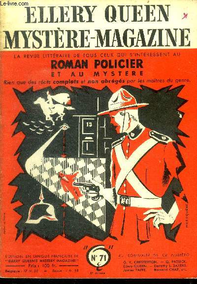 Mystere magazine n71 - decembe 1953 - les trois cavaliers par chesterton, un mort pour l'autre par berger et maier, la pigeonne par q. patrick, la masse par johnvandercook, une enigme empoisonnante par ellery queen, maman en connait un bout! par james...