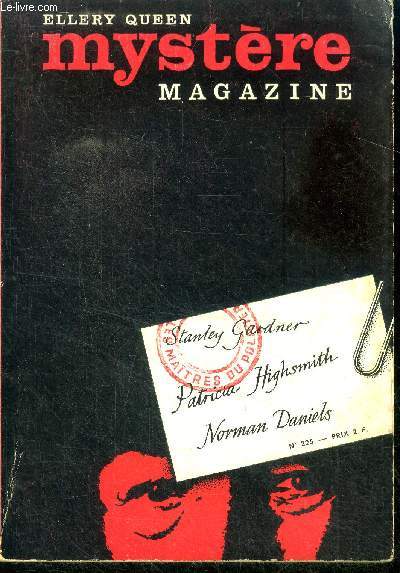 Mystere Magazine N225 - octobre 1966 - Le cheval affame- Le masque et le visage- L'hrone- L'autre hrone- Sauver un homme- verdict- le crime passe en jugement- revue....