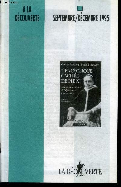 A la decouverte - septembre decembre 1995- catalogue: essais et documents, roman, cd rom, l'etat du monde, reperes, sciences humaines et sociales, en diffusion