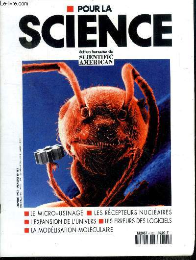 Pour la science N183, janvier 1993- les recepteurs nucleaires, l'expansion de l'univers, l'origine linguistique des amerindiens, le big bang de l'evolution animale, la fiabilite des programmes informatiques, l'astronomie au temps de christophe colomb....
