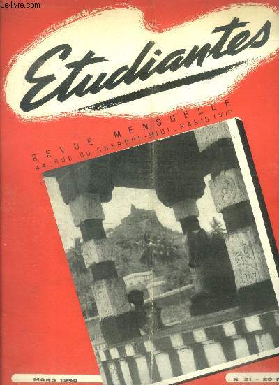 Etudiantes revue mensuelle N21, mars 1948- gandhi et l'inde moderne, le fil d'ariane, l'eneide, emile male, le plan marshall, secretaires du batiment, cinema italien, paisa, le ski, le tresor de vienne