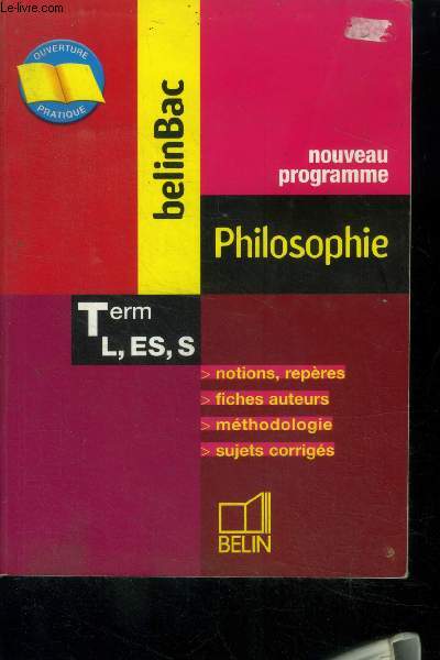 Philosophie Term. L, ES, S. nouveau programme