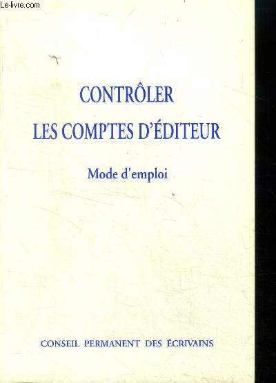 Contrler les comptes d'diteur .Mode d'emploi