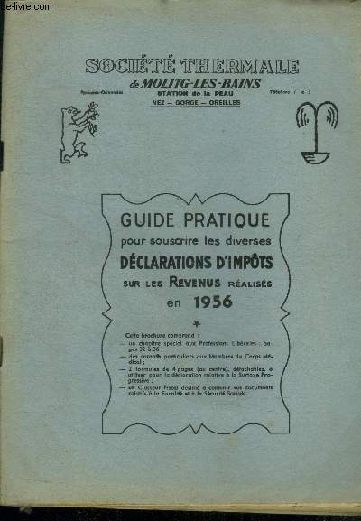Guide pratique pour souscrire les diverses dclarations d'impts sur les revenus raliss en 1956
