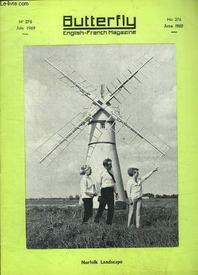 Butterfly english french magazine n 276 juin 1969 : Le prince de Galles-The norfolk broads-dpart en vacances- british cathedrals...