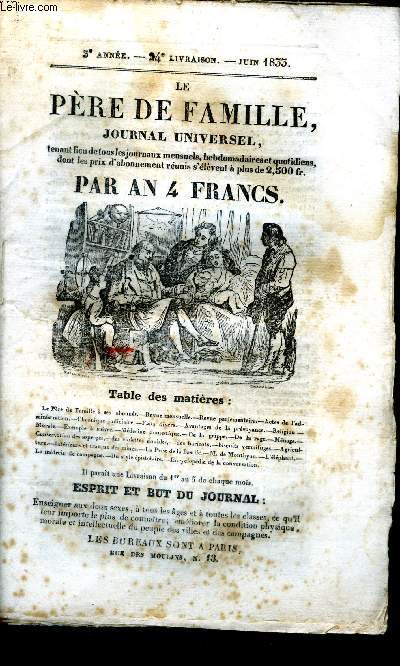 Le pre de famille Journal universel 3 anne 24  livraison Juin 1833