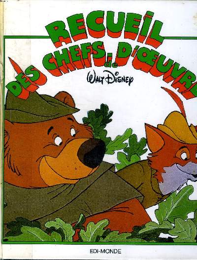 Recueil des chefs d'oeuvre Walt Disney Robin des bois Bernard et Biance, Le livre de la jungle, Bambi