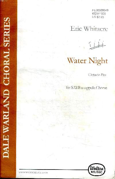 Water night Octavio Paz for a SATB a cappella Chorus