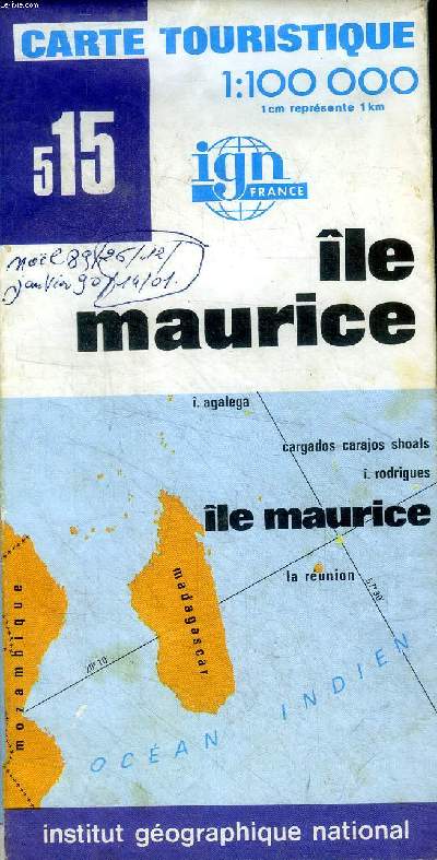 Carte touristique 1:100 000 N 515 Ile Maurice