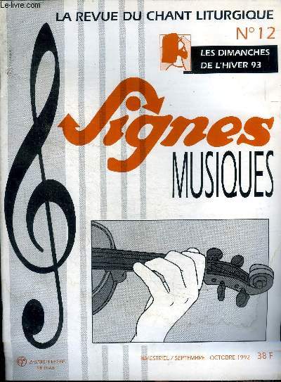 La revue du chant liturgique N12 Signes musique Les dimanches de l'hiver 93