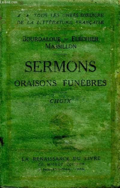 Sermons Oraisons funbres Choix