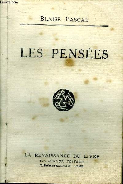 Les penses Collection Tous les chefs d'oeuvre de la littrature franaise