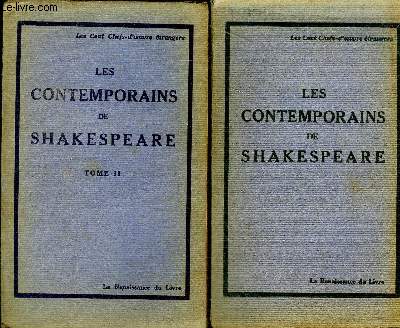 Les contemporains de Shakespeare Tomes 1 et 2 Collection 