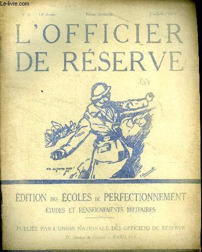 L'officier de rserve N6 14 anne Juin Juillet 1935 Discours du Marchal Franchet d'Esperey  l'Acadmie franaise