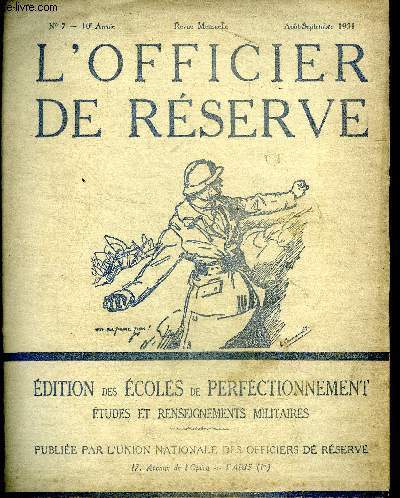 L'officier de rserve N7 10 anne Aot Septembre 1931 Rle du tir contre avions dans la dfense contre aronefs par le Gnral Pagezy