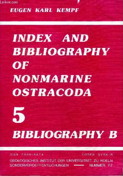 Index and bibliography of Nonmarine Ostracoda 5
