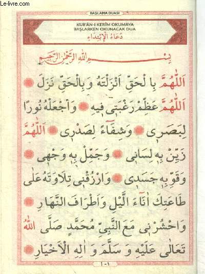 Livre de prière en arabe et turc (voir photo)