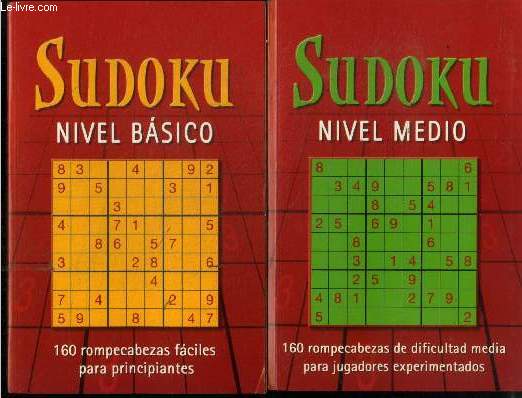 Lot de deux ouvrages : Sudoku nivel basico : 160 rompecabezas faciles para principiantes + Sudoku nivel medio : 160 rompecabezas de dificultad media para jugadores experimentados