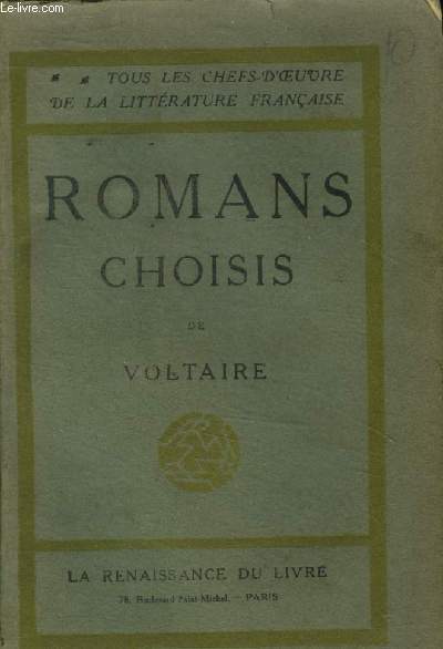 Romans choisis (Collection Tous les Chefs-D'oeuvre de la Littrature Franaise 