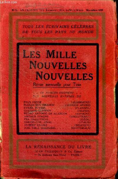 Les Mille Nouvelles nouvelles.L'Arrabiata-Le Cheval-Le Cheval-La voix-Le baiser de Vergara-Esther Kahn-Idylle secrte-La Mre-L'Oeillet rouge-Visitha.