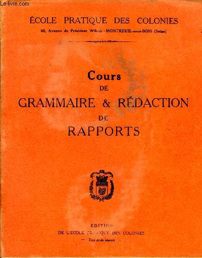 Cours de grammaire & rdaction de rapports