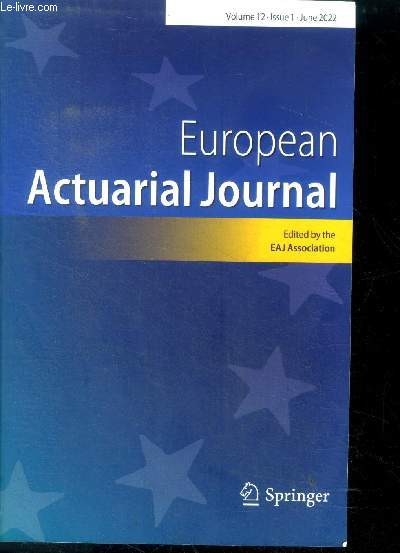 European actuarial journal - volume 12, issue 1, june 2022- modern tontines as a pension solution: a practical overview, a comprehensive model for cyber risk based on marked point processes and its application to insurance, a long term care multi state...