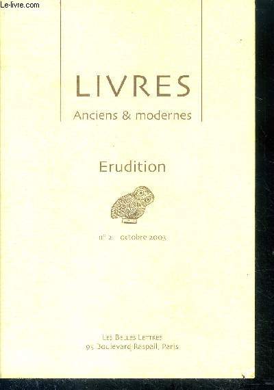 Livres anciens et modernes erudition- N2 octobre 2003
