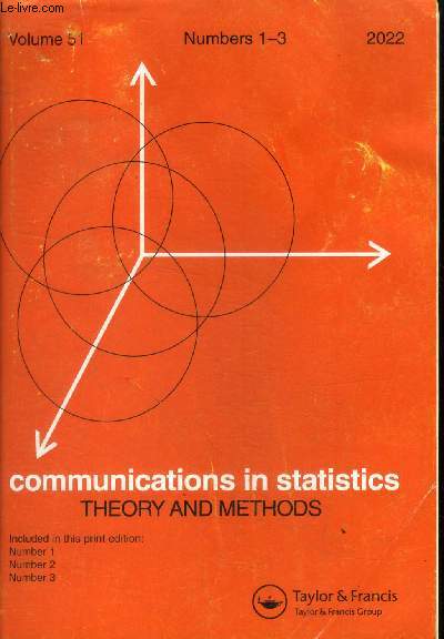 Communications in statistics theory and methods - VOLUME 51 n1-3 - 2022