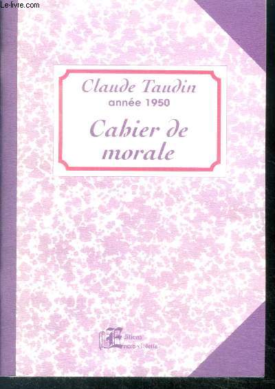 Cahier de morale - Anne 1950