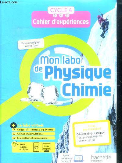 Mon labo de physique chimie - CYCLE 4, 5e, 4e, 3e, cahier d'experiences