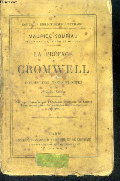 La preface de cromwell (introduction, texte et notes) - nouvelle bibliotheque litteraire