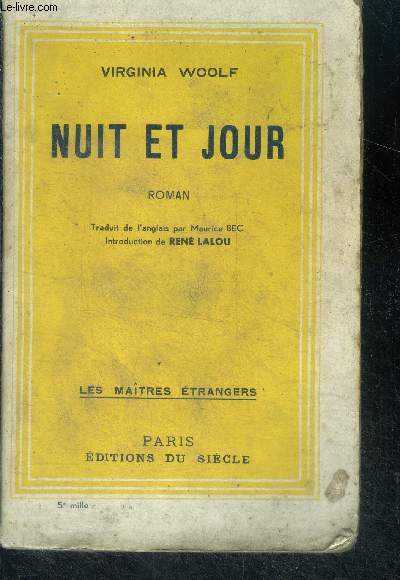 Nuit et jour (night and day) - roman - collection les maitres etrangers
