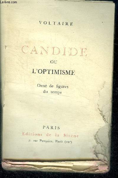 Candide ou l'Optimisme - orn de figures du temps - collection rat de bibliotheque n5
