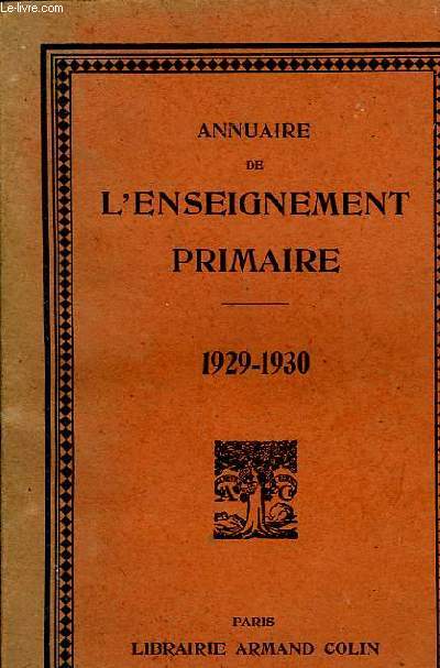 ANNUAIRE DE L'ENSEIGNEMENT PRIMAIRE