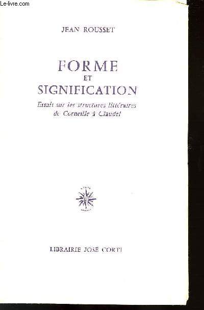 FORME ET SIGNIFICATION