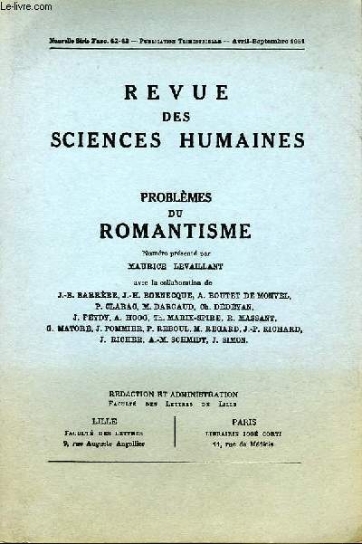 REVUE DES SCIENCES HUMAINES