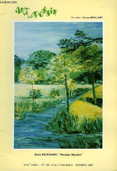 ART ET POESIE, XXIXe ANNEE, N120, REVUE TRIMESTRIELLE, OCTOBRE 1987
