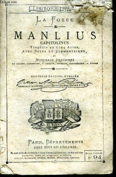 MANLIUS CAPITOLINUS, TRAGEDIE EN 5 ACTES