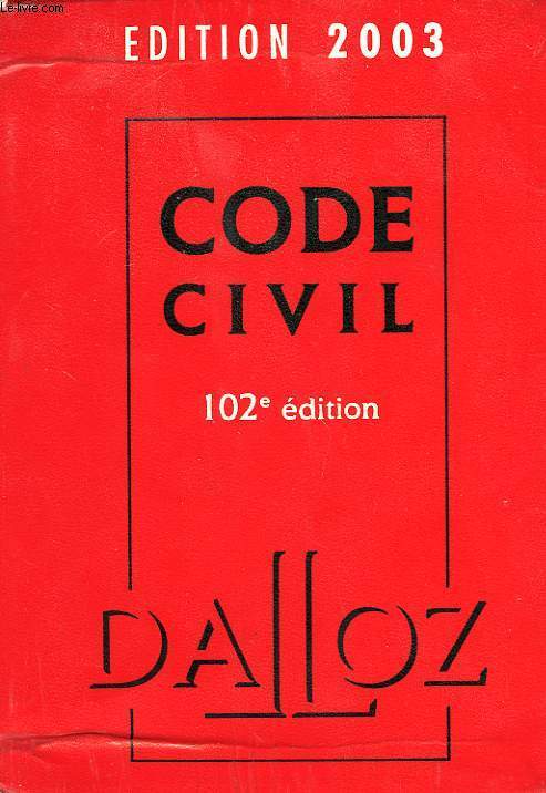CODE CIVIL, EDITION 2003