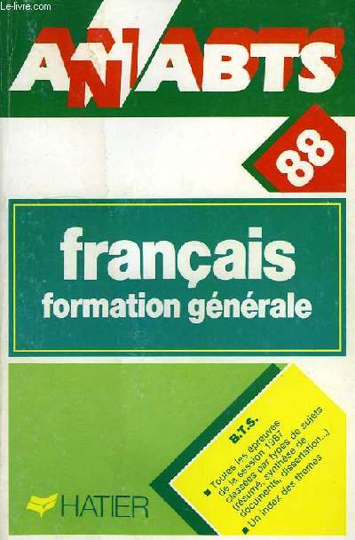 ANNABTS, 1988, BTS FRANCAIS, FORMATION GENERALE