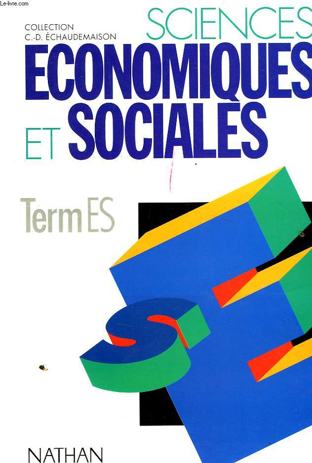SCIENCES ECONOMIQUES ET SOCIALES, TERMINALES ES