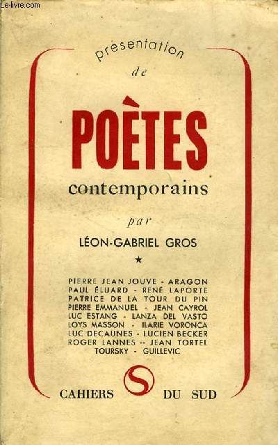 PRESENTATION DE POETES CONTEMPORAINS