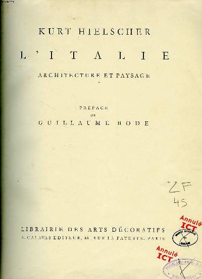 L ITALIE ARCHITECTURE ET PAYSAGE.
