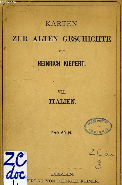KARTEN ZUR ALTEN GESCHICHTE, VII, ITALIEN