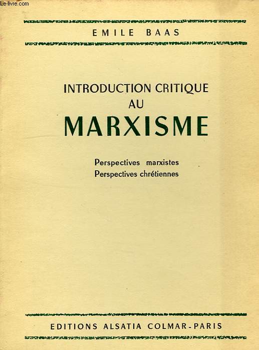 INTRODUCTION CRITIQUE AU MARXISME