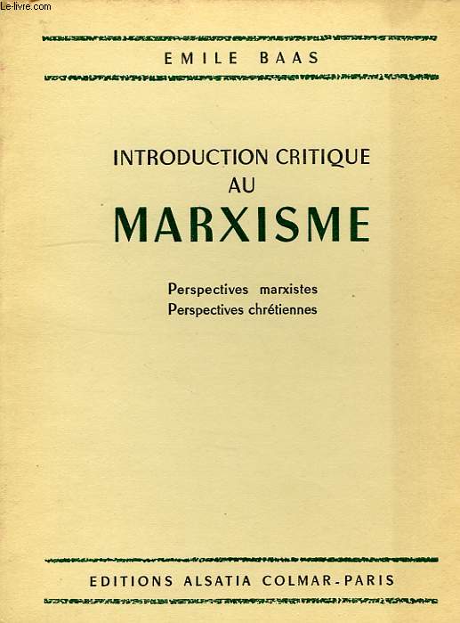 INTRODUCTION CRITIQUE AU MARXISME