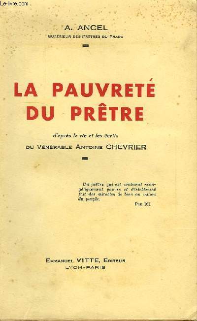 LA PAUVRETE DU PRETRE