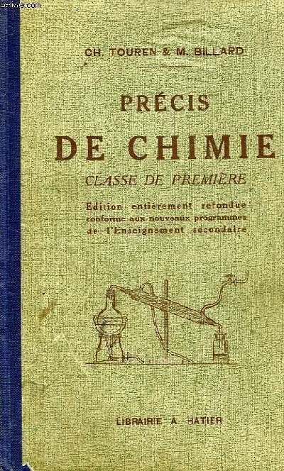 PRECIS DE CHIMIE, CLASSE DE 1re