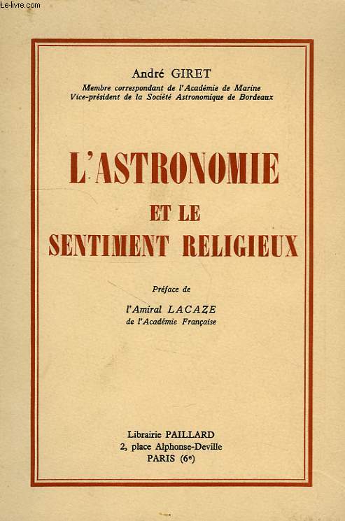 L'ASTRONOMIE ET LE SENTIMENT RELIGIEUX